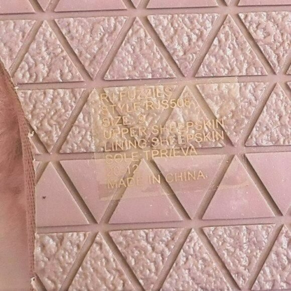 NWT RJS FUZZIES Cozy X Cross Genuine Sheepskin Fur Slippers - Picture 4 of 4